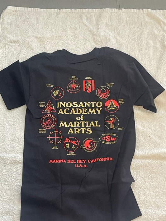 Inosanto T-Shirt Red and Gold Shield Logo